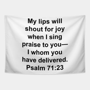 Psalm 71:23 King James Version (KJV) Bible Verse Typography Tapestry