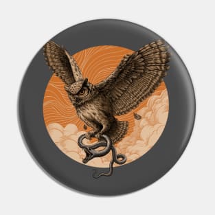 Owl and Snake Pin