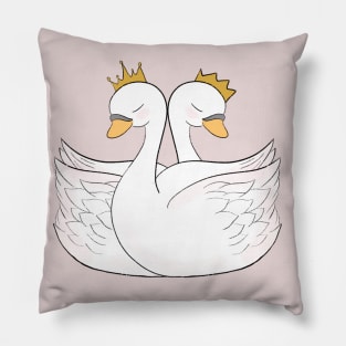 Lovely Couple Swan Pillow