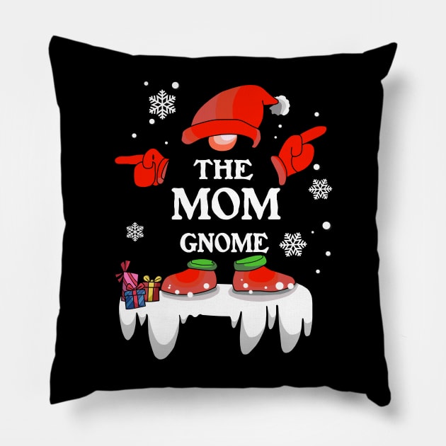 Mom Gnome Buffalo Plaid Matching Family Christmas Pajama Pillow by binnacleenta