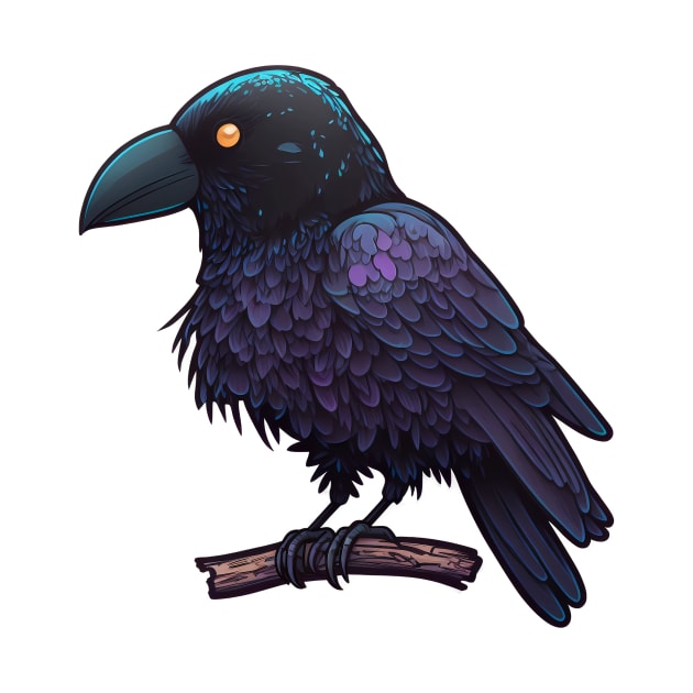 Beautiful Crow with purple tones by Cute Planet Earth Mini