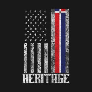 Dominican Republic Hispanic Heritage distressed flag T-Shirt