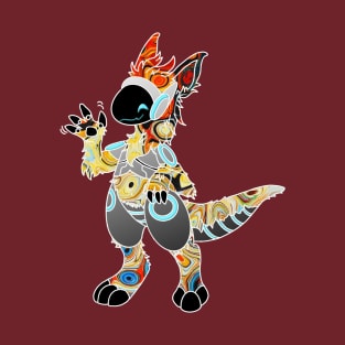 Protogen Fursuit Furry Fursona waving hello multi rainbow T-Shirt