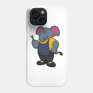 Elephant as Hairdresser with Scissors Phone Case