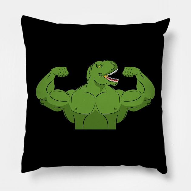 muscular trex Pillow by Smurf