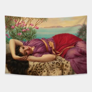 Dolce Far Niente by John William Godward Tapestry