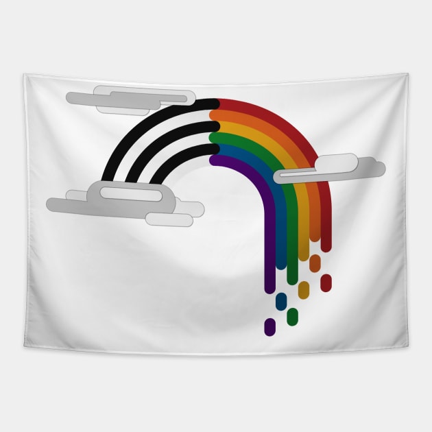 LGBT Ally Pride Flag Minimalist Drip Rainbow Design Tapestry by LiveLoudGraphics