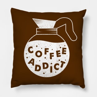 Coffee Addict White Pot Pillow