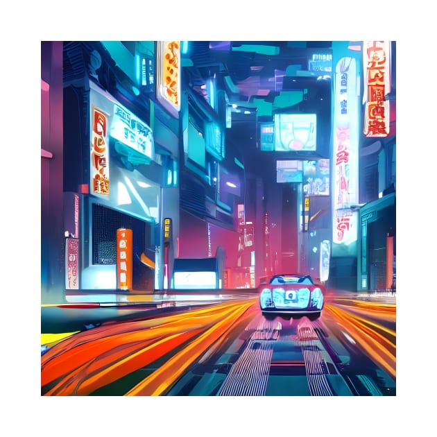 Neo Tokyo Japan - Cyberpunk - Cars in Future by Trendy-Now