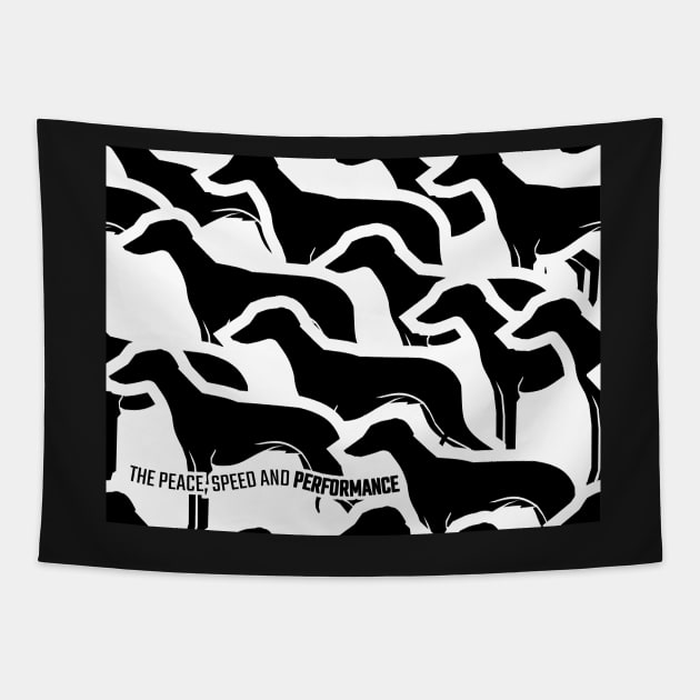 CAMO (STANDING BLACK) FOR SIGHTHOUND/GREYHOUND LOVERS Tapestry by islandb