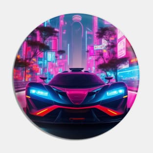 Asian Neon Velocity: Futuristic Thrill Ride Pin