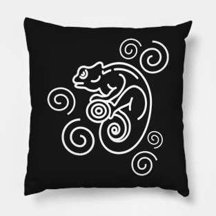 Trippy Psychedelic Chameleon Lizard Pillow