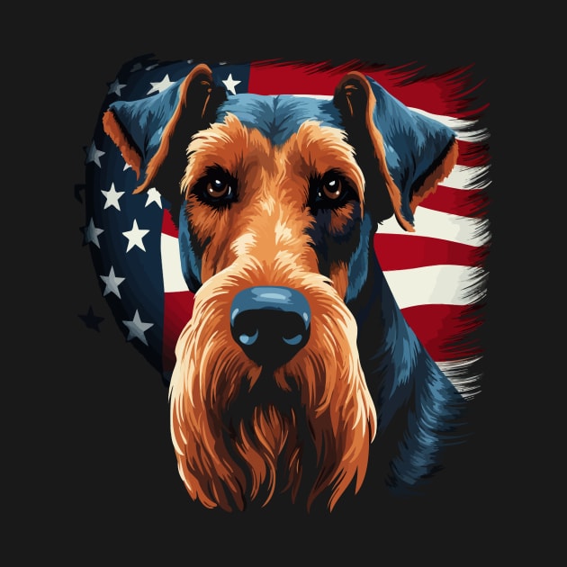 Patriotic Airedale Terrier by JH Mart