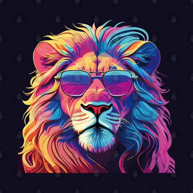 Vibrant Lion: A Psychedelic Pop Art Masterpiece by linann945