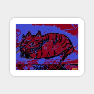 Lovecat Red and Blue. Magnet