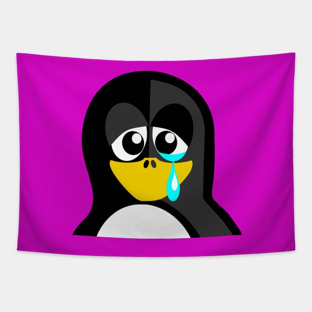 Crying Penguin Tapestry by PatrioTEEism