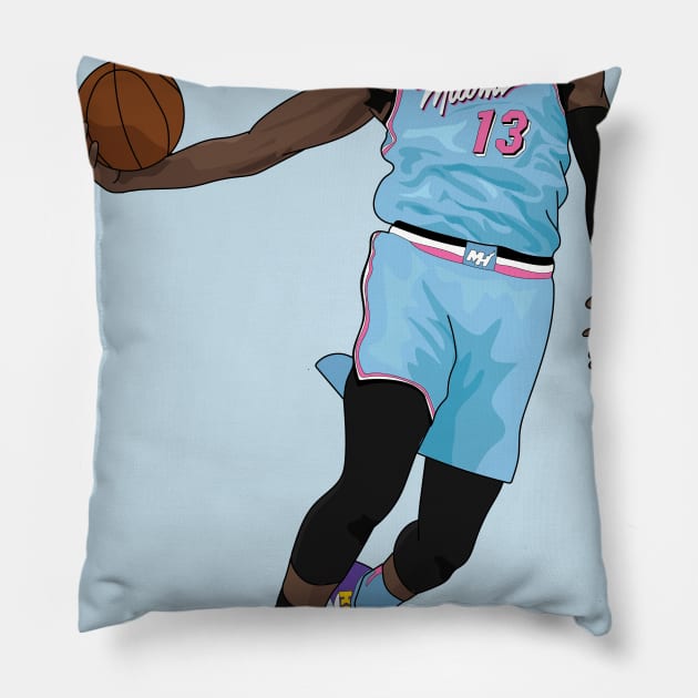 Bam Adebayo Miami Heat Pillow by xavierjfong