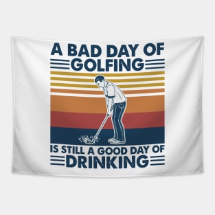 Retro Navy Golf A Bad Day Of Golfing Is Still A Good Day Of Drinking Tapestry