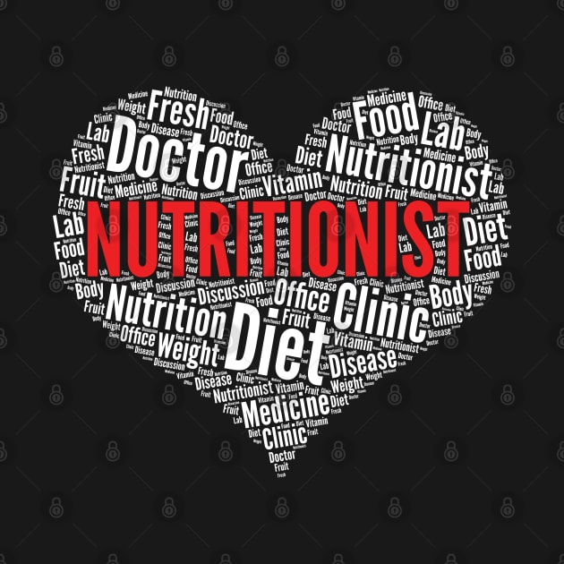 Nutritionist Heart Shape Word Cloud Design design by theodoros20