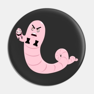 Evil Two Headed Worm With Gloves Pin