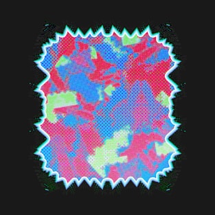 Neon Glitch Fusion - Dazzling Abstract Pop Art T-Shirt