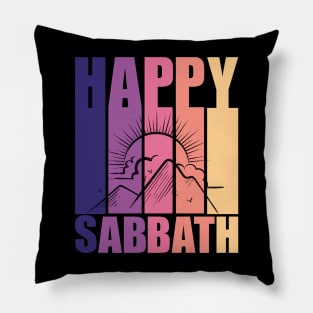 Happy Sabbath Vintage Sunset Pillow