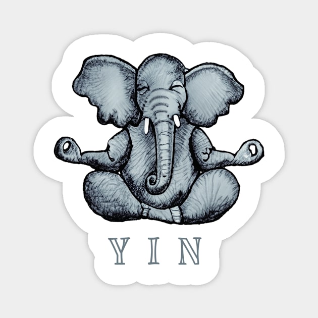 Yin Yoga Elephant Magnet by TomiTee