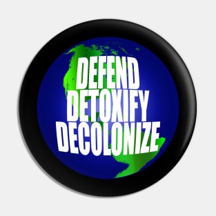 Defend Detoxify Decolonize Earth Pin