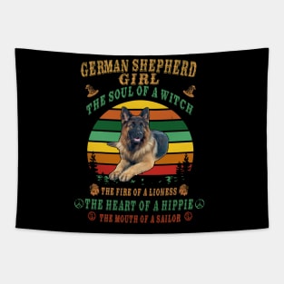 German Shepherd Girl The Soul Of A Witch The Fire Heart Of A Hippe The Mouth Of A Sailor Vintage Tapestry