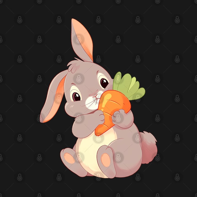 Cute bunny with carrot by Chromatic Currents