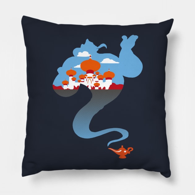 Genie Landscape Pillow by TeruTeeSign