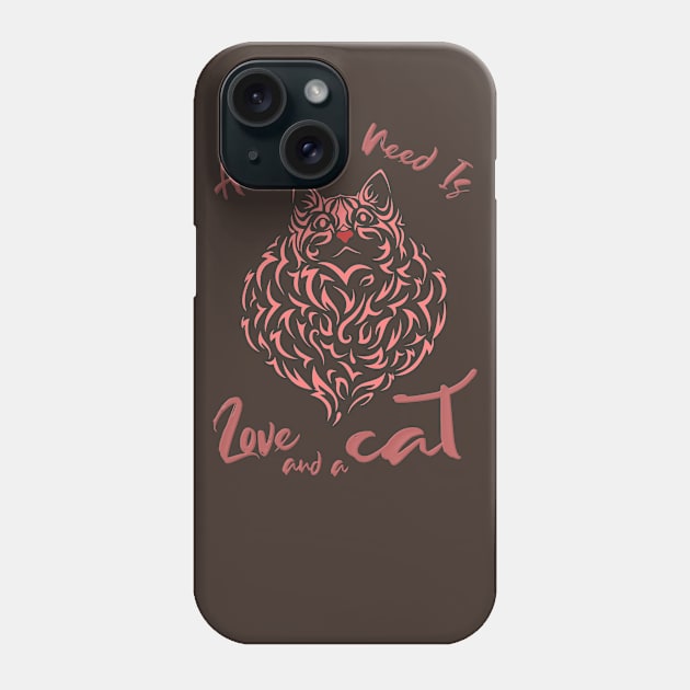 All you need is love and a cat Phone Case by FlyingWhale369