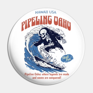 Pipeline Hawaii skull surf 8211 Pin