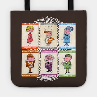 The Murder Suspects of the Clue Board Game Tote