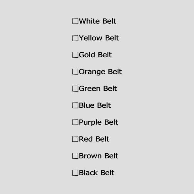 Martial arts belt checklist by ChoiKwangDoSTORE