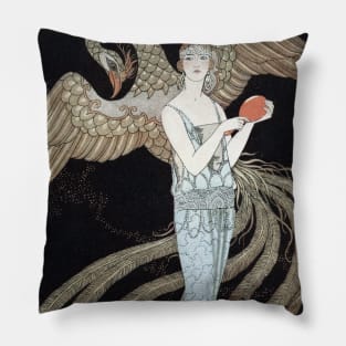 Vintage Art Nouveau Fashion Art Pillow