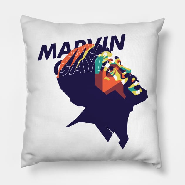 Marvin Gaye on WPAP art Pillow by pentaShop