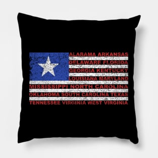 American Flag Southern States Pillow