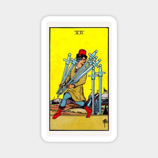 Card #56 - Seven Of Swords - Rider Waite Smith Tarot Magnet