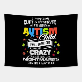 Autism Mom Shirt Gifts Autism Awareness Puzzle Pieces Tapestry