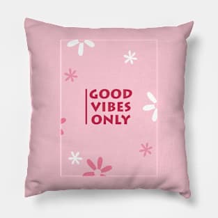 Good vibes only, Indie art print, Kidcore decor, Colorful decor, 90s bedroom decor, Pink aesthetic Pillow