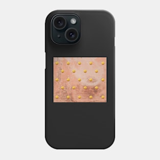 Beige concrete texture with golden polka dots Phone Case