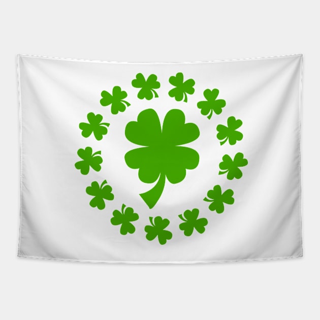 Green Shamrock Ring Tapestry by MetaCynth