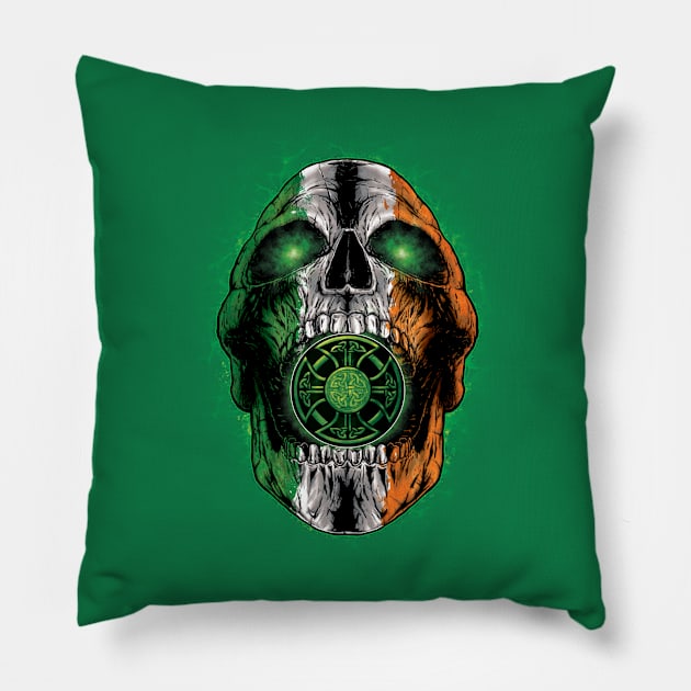 Irish Screaming Skull Pillow by Fine Design Creative