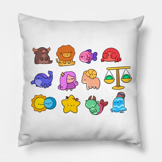 Cute Zodiac Character Horoscope kids Pillow by BadAz Collectibles