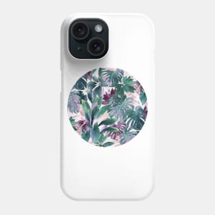 Tropical Emerald Jungle in light cool tones Phone Case