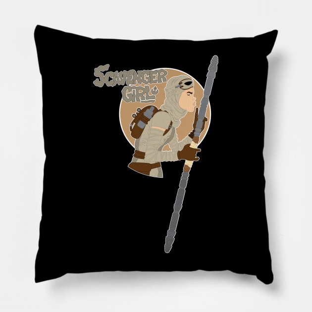 Scavenger Girl Pillow by Leidemer Illustration 