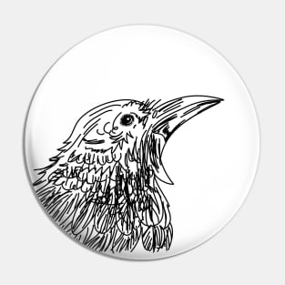 Sketchy Shouting Bird Pin