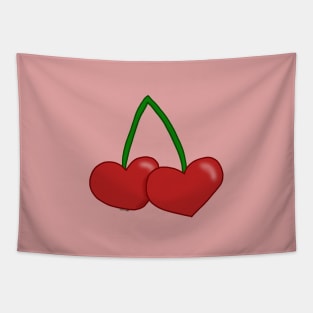 Double Heart Cherries Tapestry