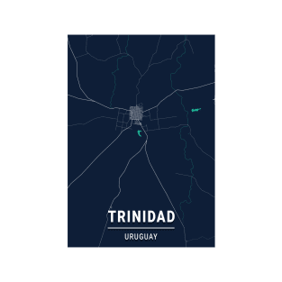 Trinidad Blue Dark Color City Map T-Shirt